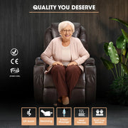 FORTIA Electric Massage Recliner Lift Heat Chair for Elderly Aged Care, Dark Crimson