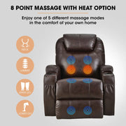 FORTIA Electric Massage Recliner Lift Heat Chair for Elderly Aged Care, Dark Crimson